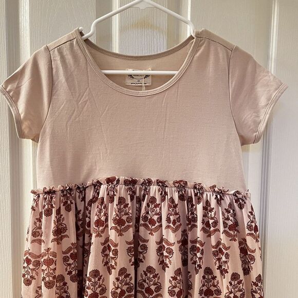 Joyfolie Mia Joy Lorelei Dress in Ecru Block Print Girls Size 14 NWT - Picture 2 of 16